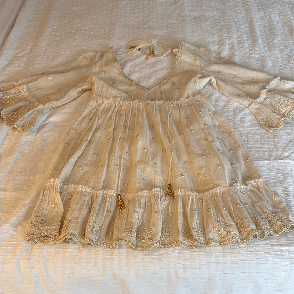 Bohemian Cream Embroidered Dress